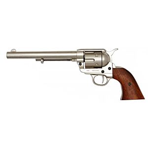 Denix pistola da collezione peacemaker 45 1873 revolver 6 pollici (nickelata)