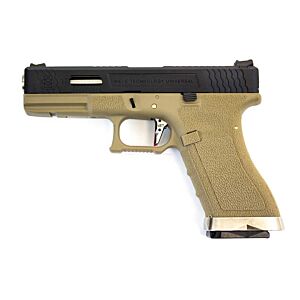 We g17 FORCE CUSTOM full metal gas pistol tan (bk/sv)