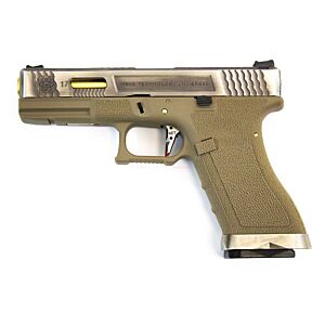 We g17 FORCE CUSTOM full metal gas pistol tan (silver/gold)