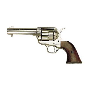 Denix pistola da collezione peacemaker 45 revolver (nickelata)
