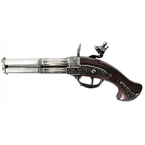 Denix pistola da collezione Francia XVIII secolo a 2 canne rotanti