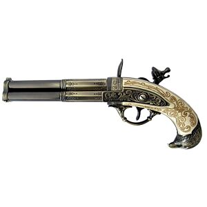 Denix pistola da collezione Francia XIX secolo a 3 canne rotanti