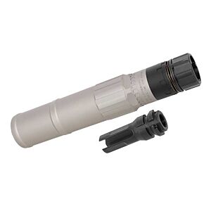 Airsoft Artisan silenziatore QD CGS style HLS con spegni fiamma (grigio militare) 