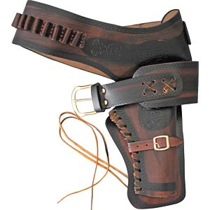 Denix cinturone con fondina per pistola revolver cal.45 (marrone scuro)