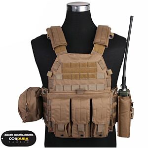 Emerson giubbino tattico 6094 style plate carrier full set (coyote brown)