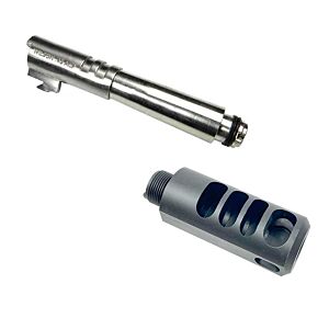 5KU canna esterna COMP. con spegni fiamma NERO per pistola Hi capa 5.1