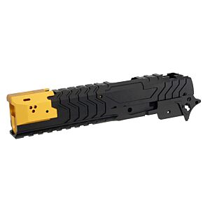 5KU MATRIX CNC TWO TONE aluminum slide & frame set for Marui Hi-capa gas pistol (black/gold)