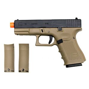 We g19 railed frame full metal gas pistol tan (gen.4)