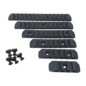 JJ AIrsoft rail set in polimero per astine M-LOK (nero)