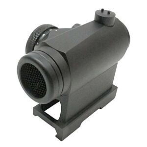 JJ airsoft ottica T043 mini red dot con estensione e Killflash (nera)