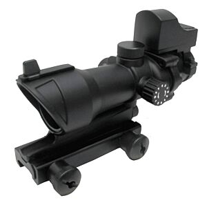 JJ airsoft ottica a reticolo illuminato acog 4x32 style full set con red dot
