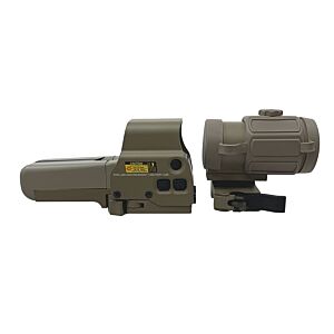 JJ airsoft 558 holo sight set + G43 3x magnifier with folding ring (tan)