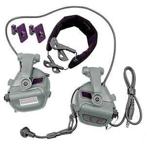EARMOR cuffie radio ricevitore M32X MARK3 MILPRO per elmetti ARC / M-Lok (grigie)