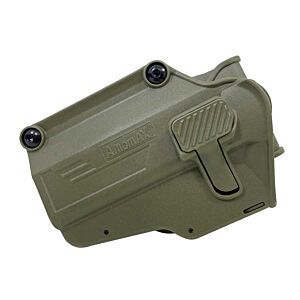 Amomax fondina rigida PERFIT universale SINISTRA per pistole (verde)