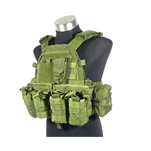 TMC giubbino tattico 6094 style plate carrier full set verde