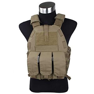 TMC giubbino tattico 94K plate carrier con 3 tasche (coyote brown)