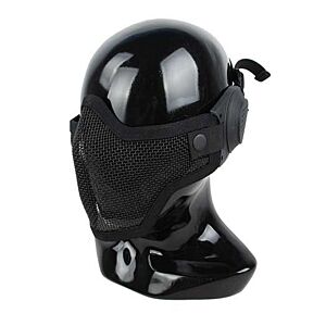 TMC maschera facciale strike face con copri orecchie (nera)