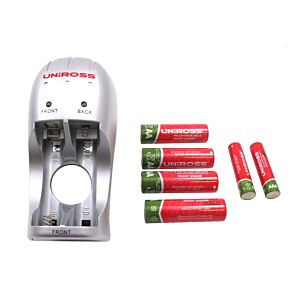 Uniross kit carica batterie AA/AAA