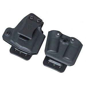 W&T Kydex gun + double Cart. holster for UMAREX Walther PDP pistol (black)